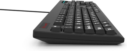 New 104-Key Large Print USB Wired Keyboard, 7ft, Spill-Resistant, Sleek Black for Laptop, Mac, TV, and Computer