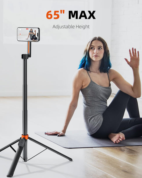 TODI 65" 16/15/14/13/12 Magnetic Tripod for iPhone with Remote, Selfie Stick for iPhone Magsafe, Cell Phone Tripod