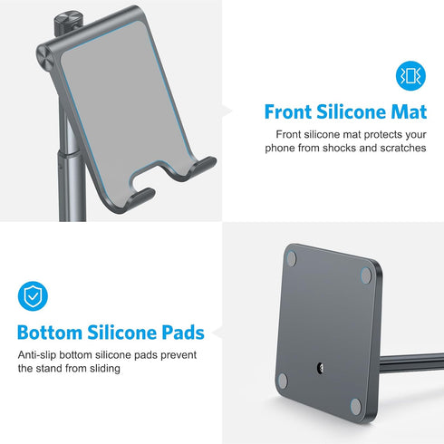 OMOTON Air/17 11 S20 S10 S9 S8 (3.5-7.0-Inch), Cell Phone Stand, Adjustable Angle Height Desk Phone Dock Holder
