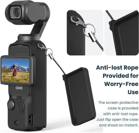 Gimbal Silicone Protective Case Cover - All-Round Protection for DJI Osmo Pocket 3 Handheld Camera Lens Screen
