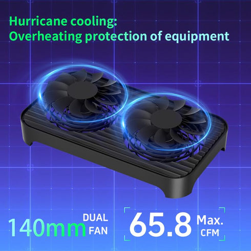 GSCOLER X4 140mm Quiet USB Cooling Fan, High Speed Dual USB PC Fan with One-Touch Switch, Stackable Design for Router