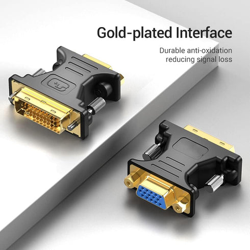 DVI to VGA Adapter, DVI 24+5 to VGA Cable Adapter, DVI Male to VGA Male Converter for PC Monitor