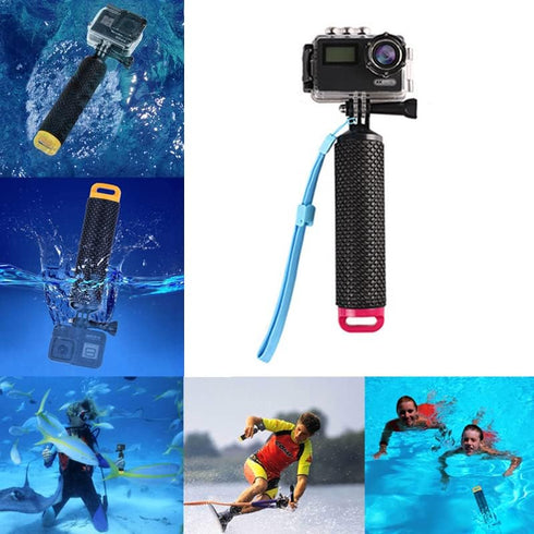 Floating Hand Grip Waterproof Selfie Stick Monopod for GoPro Hero 10, 9, 8, 7, Session, Fusion, Max, AKASO (Pink)