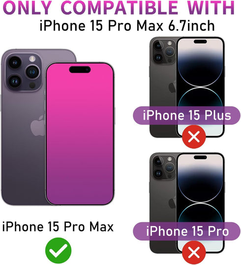 2 PCS Gradient Tempered Glass for iPhone 15 Pro Max Privacy Screen Protector for iPhone15 ProMax 6.7inch Anti Spy Anti Blue Light Eye Protection HD Ultra Clear Anti-Scratch Bubble Free