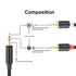 J&D RCA Cable, 3.5mm Male to 2 RCA Male Stereo Audio Adapter Y Splitter, Gold Plated, 3 Feet