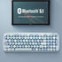 MOFII Bluetooth Wireless Keyboard, Retro Aesthetic with Colorful Round Keys, Connects 3 Devices - Blue