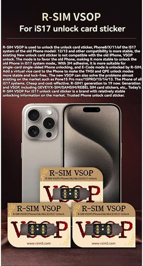 YEELAMKOK 13/14 max/12/11/x RSIM VSOP Card Stickers Phone Unlocked US Ver. Fit for iPhone pro