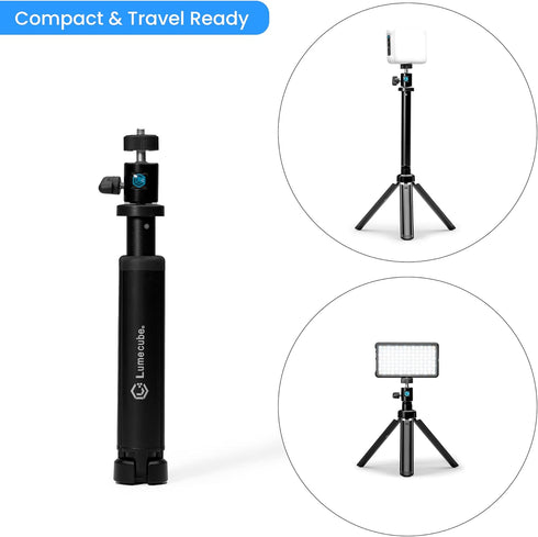 Lume Cube 30" Adjustable Webcam Stand, Portable Tripod for Lights & Webcams, Compatible with Logitech Models