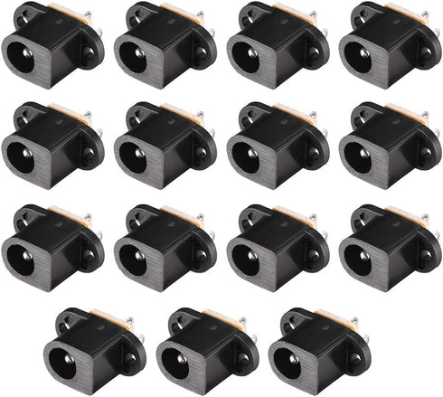 uxcell DC-017 5.5mmx2.0mm DC Power Jack Socket 3 Pin Female Panel Mount Connector, 15pcs