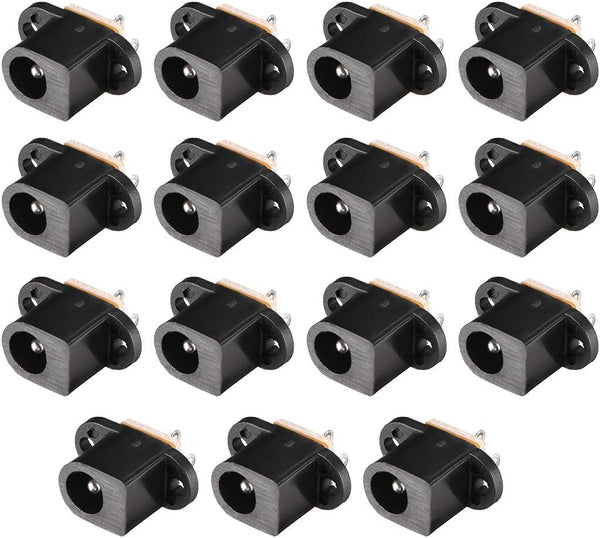 uxcell DC-017 5.5mmx2.0mm DC Power Jack Socket 3 Pin Female Panel Mount Connector, 15pcs