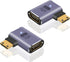Poyiccot Mini HDMI to HDMI Adapter 8K, 90 Degree Mini-HDMI 2.1 Converter with 48Gbps Compatibility