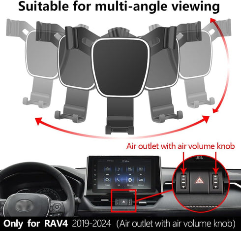 Car Phone Holder for Toyota RAV4 2019-2025, Hybrid XSE Limited, Prime XSE 2021-2025 - Auto Accessories Navigation