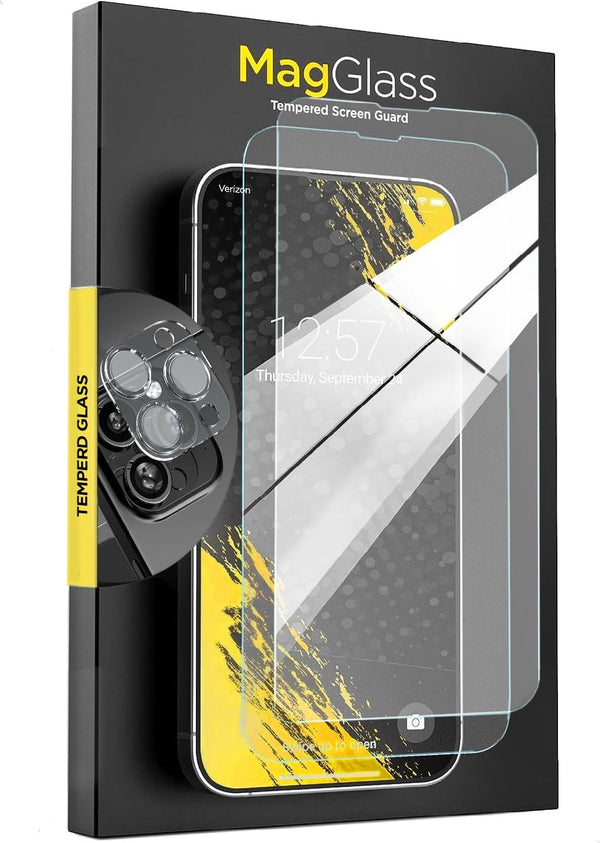 magglass Screen Protector for iPhone 15 Pro Max (2023), Ultra High Clarity Tempered Glass with Camera Lens Guard, 2-Pack