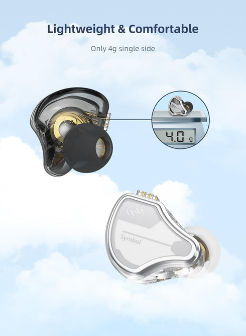 In Ear Monitor Wired Headphone, CCZ BC02 Dynamic Driver Bass Wired Headphone, Professional Hifi Earphone, Silver Black