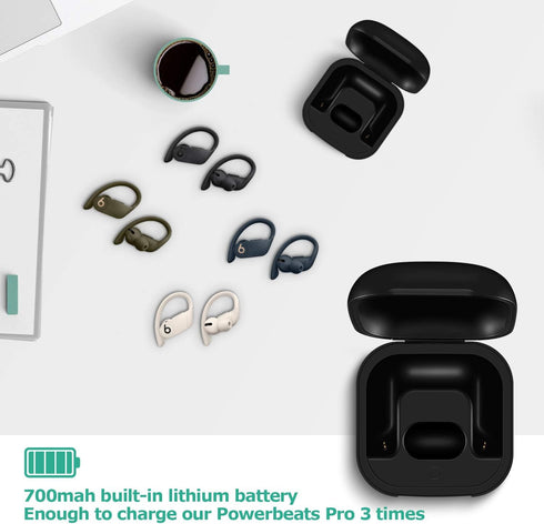 Jinstyles Charging Case Replacement for Powerbeats Pro with Bluetooth Pairing Sync Button & 700mAh Battery (No Earbuds)