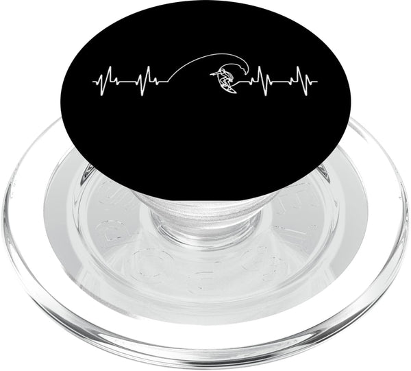 PopSockets MagSafe PopGrip for iPhone - Surfboard Surfer Surfing Ocean Beach Waves Heartbeat Gift