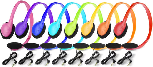 16 Pack CN-Outlet Kids Headphones Bulk Multi Color for School Classroom Students Children Toddler Boys Girls Teen
