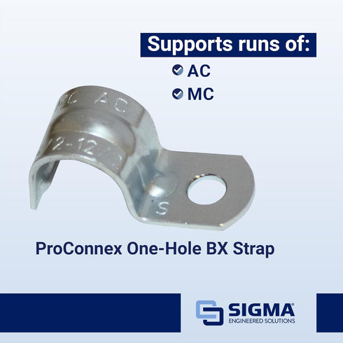 Sigma Engineered Solutions ProConnex One-Hole AC/MC Strap, 100-Pack, Gray, 55919M