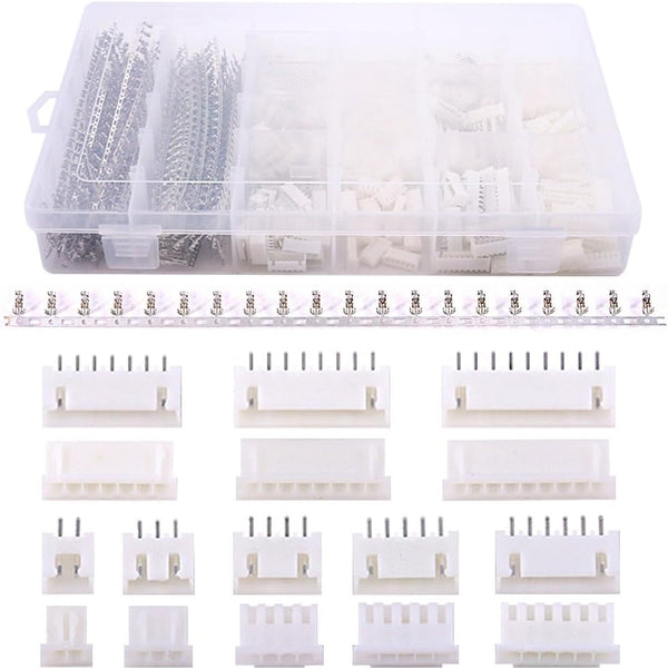 Glarks 1180 Pieces 2.54mm 2/3/4/5/6/7/8/9 Pin Housing Adapter Cable Connector Socket Male and Female with JST-XHP