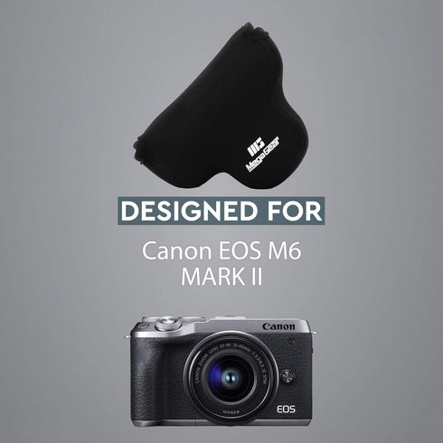 MegaGear Ultra Light Neoprene Camera Case for Canon EOS M6 Mark II (15-45mm), Black