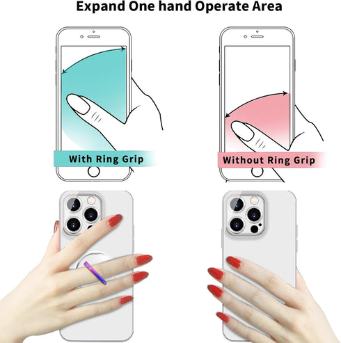 Transparent Clear Phone Ring Grips Holder, Finger Ring Stand for Cell Phone Tablet Case Accessories, Round (1PCS