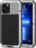 Lanhiem Heavy Duty Metal Case for iPhone 13 Pro Max, Rugged Shockproof Cover with Built-in Glass Screen Protector,