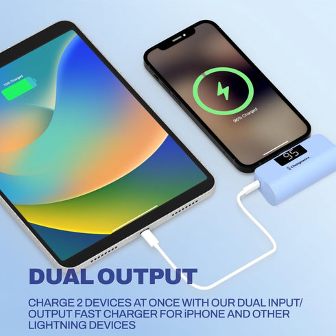 Portable Power Bank with Built-in USB-C Connector, 5,000mAh Portable Charger, LCD Screen for Battery Display, Fast