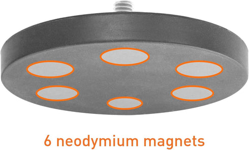 iBOLT 88mm 1/4 20 Diameter Magnetic Mount Base w/ Camera Screw and Action Camera Adapter
