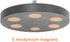 iBOLT 88mm 1/4 20 Diameter Magnetic Mount Base w/ Camera Screw and Action Camera Adapter