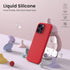 ORNARTO Slim Liquid Silicone Phone Case for iPhone 14 Pro Max, 6.7 inch, Red with Microfiber Lining