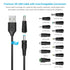 Belker Universal 5V DC 5.5 2.1mm Jack Charging Cable, USB to DC Power Cable with 14 Interchangeable Plugs, Max 3A