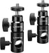 Light Stand Mount Adapter with Mini Ball Head 1/4" Screw - Fits C Stand, Boom Arm, Camera Monitor, Max Load 4.4lb