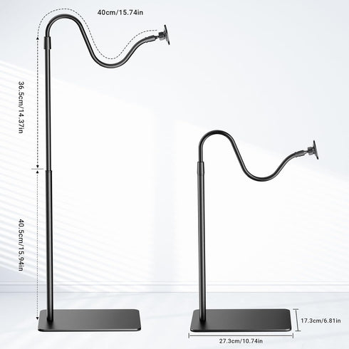 Kefotic Magnetic Gooseneck Phone Holder for Bed Laying Down, Height Adjustable Bedside Floor Stand with Flexible Arm