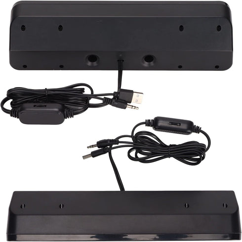 Portable Wired Speaker, HiFi Stereo Subwoofer Desktop Long Speaker, USB Powered 3.5mm Plug for TV Computer Tablet