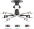 (PM-002-B), WALI Projector Ceiling Mount, Universal Low Profile Projector Mount with Retractable Arms and Multiple