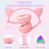 Kids Wireless Headphones, Bluetooth Over Ear Headset with Microphone, Cat Ear LED Light, Foldable Earphones for