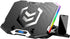ICE COOREL Gaming Laptop Cooling Pad 15-17.3 Inch, Stand with 6 RGB Fans, Adjustable Height, LCD Screen, 2 USB Ports,