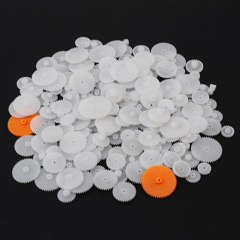 MovFlax 200 Pcs White Plastic Gears Module 0.5 Gears for DC Motor DIY