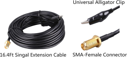 LACUCINO 75 1.5m 16.4Ft 6pcs ohm FM Antenna, Outdoor Antenna WiFi Stereo TV Indoor, SMA-Male Connector Magnetic