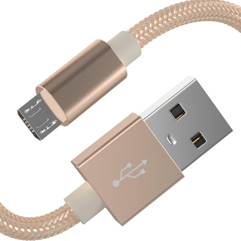 TalkWorks Micro USB Cable 6ft Long - Android Cell Phone Charger, Braided Heavy Duty Fast Charging Cord for Samsung