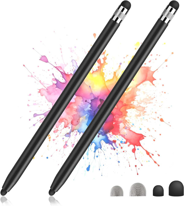 2 Pack Stylus Pens for Touch Screens, High Sensitivity Precision Capacitive Stylus Pen (Black) Compatible with iPad