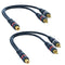 RCA Splitter 1 Female to 2 Male 2 Pack, RCA Y Splitter
