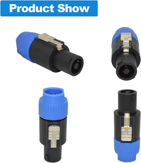speakon Connector, Audio Speaker Plug Twist Lock 4 Pole Speaker Plug, nl4 Connector Compatible with NL4MPR, NL4FC,