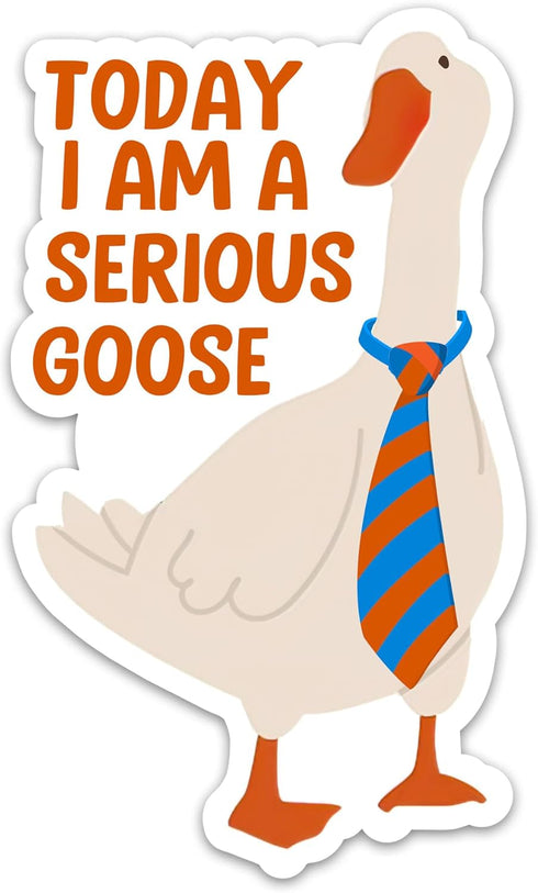 (3PCs) Today I am a Serious Goose Sticker, Funny Goose Adult Humor Decals Waterproof Vinyl Stickers for Laptop Water Bottle Tumbler Phone Case, Funny Meme Quote Stickers (3 Inches) by EMBLAZIFY