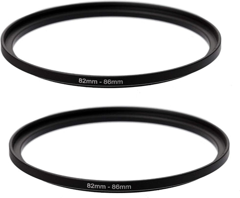 (2 Pcs) 82-86MM Step-Up Ring Adapter - 82mm to 86mm for DSLR Camera Lens and Filters