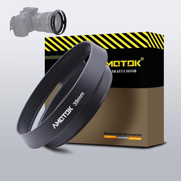 39mm Camera Lens Hood Compatible with All Brands Lenses with 39mm Filter Thread, Made of CNC Aluminum