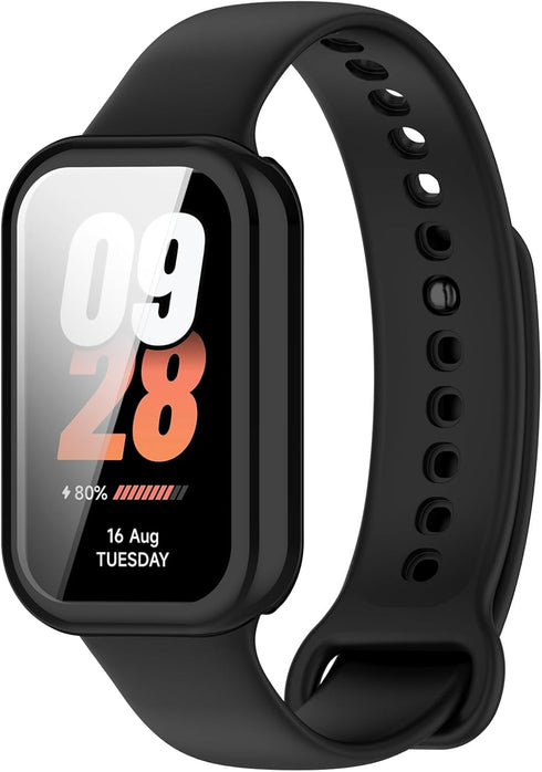 Xiaomi Smart Band 8 Active/Redmi Band 2 Protective Case Cover - Soft TPU Shell for Smartwatch Accessories (Black)