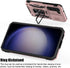 for Samsung Galaxy S23 Plus Case, Shockproof Phone Case with Sliding Camera Cover & Rotatable Ring Holder Kickstand +
