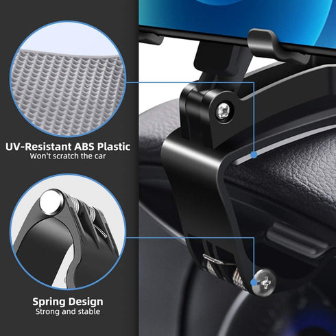 FONKEN Car Phone Mount - 360 Degree Rotation Dashboard Clip Mount for iPhone 11/12 Pro Max and Samsung Galaxy