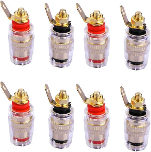 4mm Banana Plug Socket Connector Binding Post for Amplifier Speaker Terminal in-Wall Plate (8-Pack)